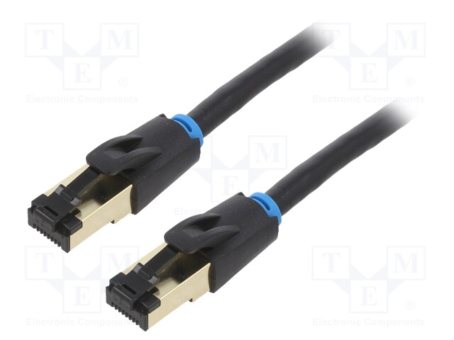 PATCH KAAPELI - S/FTP - CAT 8 - RJ45-PISTOKE,MOLEMMIN PUOLIN - OFC - 0,5M - RJ45 Ethernet kaapelit - IKABD - 1