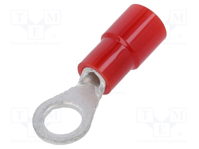 RENGASLIITIN - M4 - Ø: 4,3MM - 0,3÷1,65MM2 - PURISTETTAVA - Eristetyt liittimet - TMEX1.25-4M-RED - 1