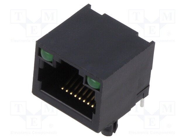 LIITIN: RJ45 - PISTORASIA - PIN: 8 - LED DIODIN KANSSA - 8P8C - THT - RJ liittimet - MTJ-88ARX1-LD - 1