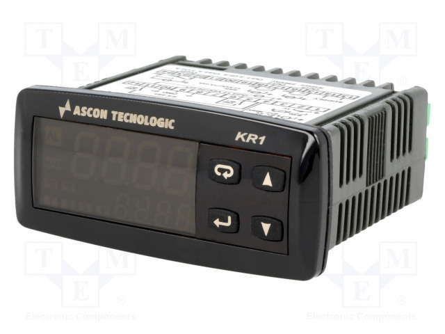 LÄMPÖTILA - 0÷999,9°C - SPDT - OUT 2: SPST-NO - PANEELIASENNETTAVA - KR1 - 0÷50°C - Säädinmoduulit - KR1-HCRR-D - 1