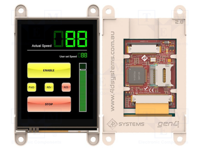 TFT NÄYTTÖ - 2,8" - 240X320 - 32KBRAM,192KBFLASH - 175CD/M2 - FFC/FPC - Älykkäät näytöt - GEN4-ULCD-28D - 1