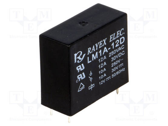 RELE - SPST-NO - UKELAN: 12VDC - 12A/250VAC - LM1 - Pienoisreleet - LM1A-12D - 1
