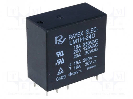 RELE - SPDT - UKELAN: 24VDC - MAX.250VAC - PCB - LM1 - Teollisuusreleet - LM1H-24D - 1