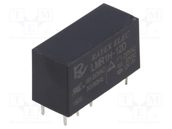RELE - SPDT - UKELAN: 12VDC - 16A - 16A/250VAC - LMR1 - Pienoisreleet - LMR1H-12D - 1