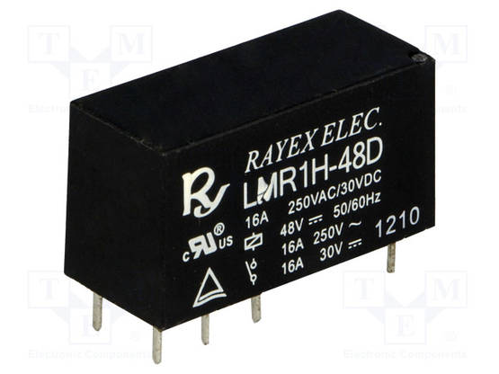 RELE - SPDT - UKELAN: 48VDC - 16A - 16A/250VAC - LMR1 - Pienoisreleet - LMR1H-48D - 1