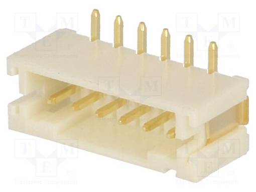 LIITIN: JOHTO-LEVY - PISTORASIA - UROS - PIN: 6 - PYSTYSUORA - SMT - 2MM - Signaaliliittimet rasteri 2,00mm - NXW-06SMD - 1