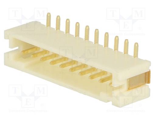 LIITIN: JOHTO-LEVY - PISTORASIA - UROS - PIN: 10 - PYSTYSUORA - SMT - 2MM - Signaaliliittimet rasteri 2,00mm - NXW-10SMD - 1