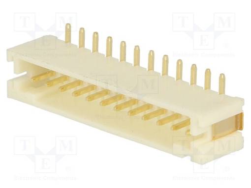 LIITIN: JOHTO-LEVY - PISTORASIA - UROS - PIN: 12 - PYSTYSUORA - SMT - 2MM - Signaaliliittimet rasteri 2,00mm - NXW-12SMD - 1