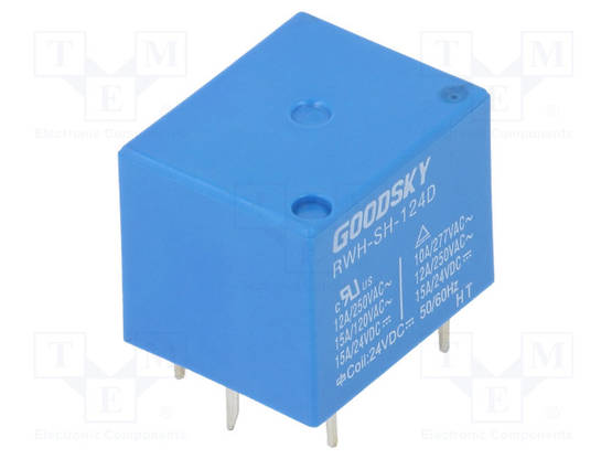 RELE - SPDT - UKELAN: 24VDC - 12A/250VAC - RWH - PCB - Pienoisreleet - RWH-SH-124D - 1