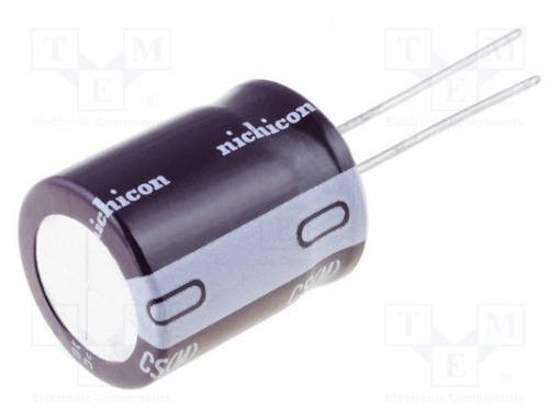 ELEKTROLYYTTIKONDENSAATTORI - LOW ESR - THT - 100UF - Elektrolyyttikondensaattorit - pysty - UCS2C101MHD - 1