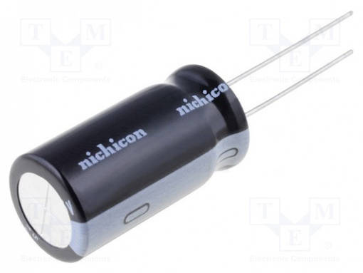 ELEKTROLYYTTIKONDENSAATTORI - THT - 1UF - 450VDC - Elektrolyyttikondensaattorit - pysty - UVR2W010MPD - 1