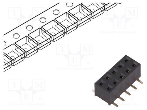 PIIKKIRIMA NAARAS - NAARAS - PIN: 10 - PYSTYSUORA - 2MM - SMT - 2X5 - Piikkirimaliittimet - ZL266-10DGPAD - 1