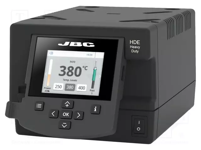 ASEMA: PERUS-250W - 90÷500°C - 230VAC - LCD NÄYTTÖ - ESD - CH: 1 - Juotinasemat ja juotteenpoistoasemat - JBC-HDE-2UD - 1