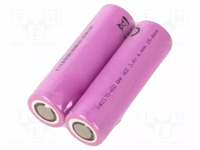 AKKU: LI-ION - 21700 - 3,6V - 4500MAH - Ø21,3X70,3MM - 30A - 2KPL - Akut - BAK-N21700-45D - 1