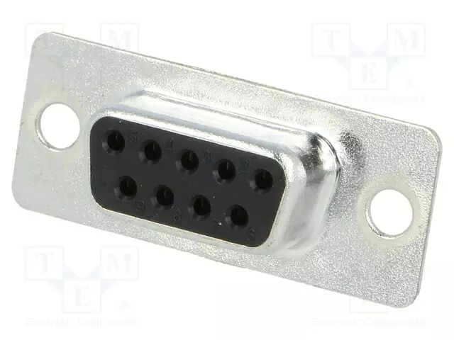 D-SUB LIITIN - PIN: 9 - PISTOKE - NAARAS - JOHTOON - SUORA - JUOTETTAVA - D liittimet - DE09-SD - 1