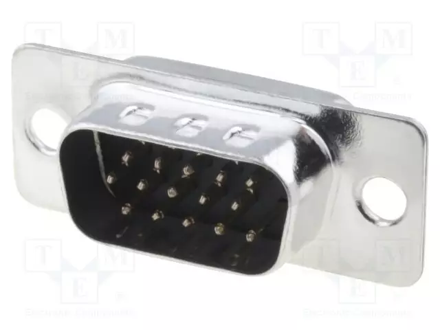 D-SUB LIITIN HD - PIN: 15 - PISTOKE - UROS - JOHTOON - SUORA - 5A - 250V - D liittimet - HDT15-PD - 1