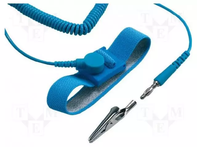 ESD RANNEKE - W: 19MM - SININEN - 1MOHM - PIT.VENYT.JÄLKEEN: 1,8M - Antistaattiset ESD rannekkeet - OPASKA-ESD - 1