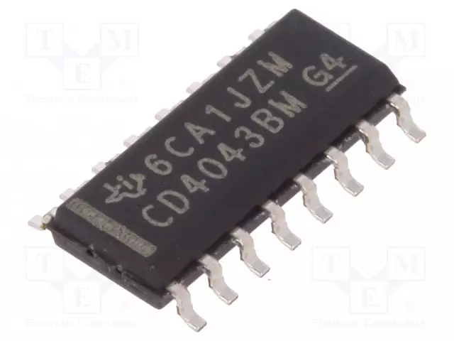 IC: DIGITAALINEN - RS SALPA - CH: 4 - CMOS - SMD - SO16 - CD4000 - Salpakiinnitykset - CD4043BD - 1