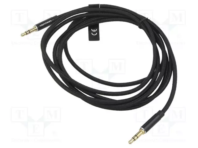 KAAPELI - JACK 3,5MM 3PIN PISTOKE,MOLEMMIN PUOLIN - 0,5M - MUSTA - Muut audio-videokaapelit - BAWBD - 1
