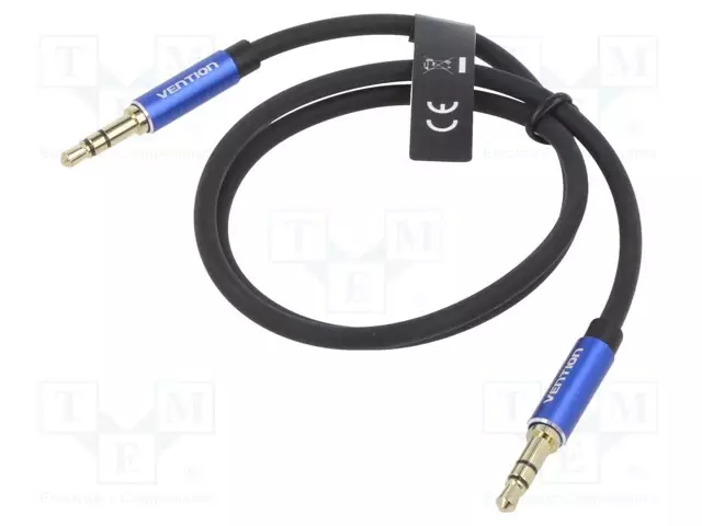 KAAPELI - JACK 3,5MM 3PIN PISTOKE,MOLEMMIN PUOLIN - 0,5M - MUSTA - Muut audio-videokaapelit - BAXLD - 1