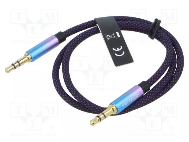 KAAPELI - JACK 3,5MM 3PIN PISTOKE,MOLEMMIN PUOLIN - 0,5M - MUSTA - Muut audio-videokaapelit - BKAVD - 1