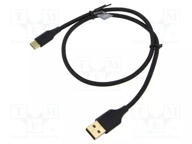 KAAPELI - USB 2.0 - USB A PISTOKE,USB C PISTOKE - KULLATTU - 0,5M - USB kaapelit ja adapterit - CTFBD - 1