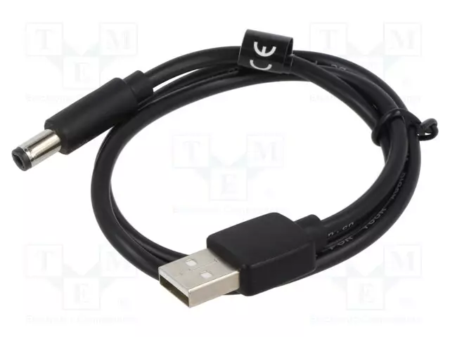 KAAPELI - USB A PISTOKE,DC 5,5/2,5 LIITIN - MUSTA - 0,5M - DC virtakaapelit - CEYBD - 1
