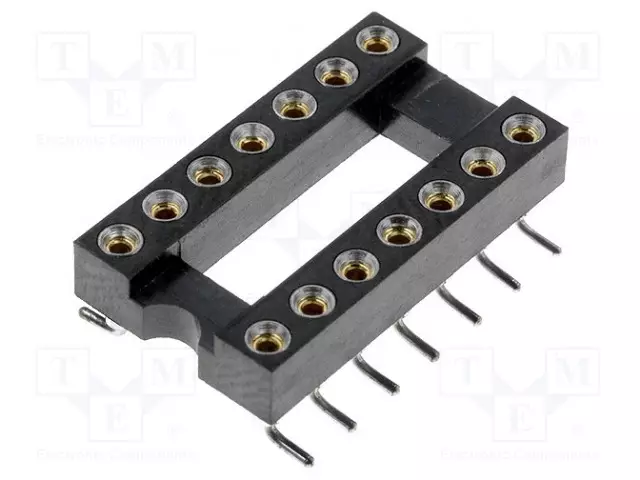 KANNATIN: INTEGROIDUT PIIRIT - DIP14 - RASTERI: 2,54MM - TARKKA - SMT - IC kannat - holkki - GOLD-14P-SMD - 1