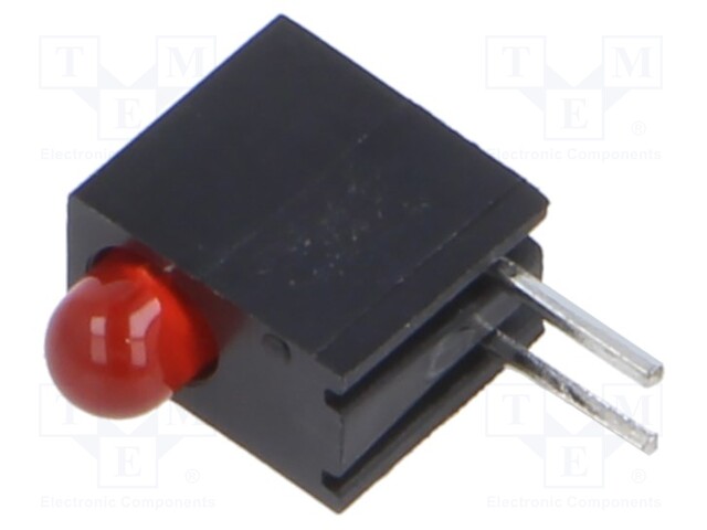 LED - KOTELOSSA - 3MM - DIODIEN LM: 1 - PUNAINEN - 20MA - 40° - 2MCD - Merkkivalot ja pienoislamput - H101CRD - 1