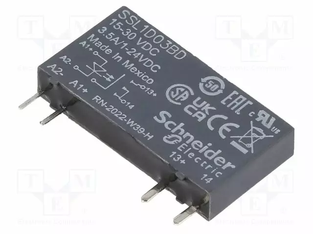 RELE: PUOLIJOHDE - 15÷30VDC - MAX.24VDC - ALUSLEVY - SSL - 3,5KOHM - Puolijohdereleet - SSL1D03BD - 1