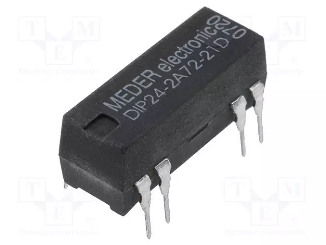 RELE: TYHJIÖRELE - DPST-NO - UKELAN: 24VDC - 1A - MAX.200VDC - 290MW - PCB - Reedreleet - DIP24-2A72-21D - 1