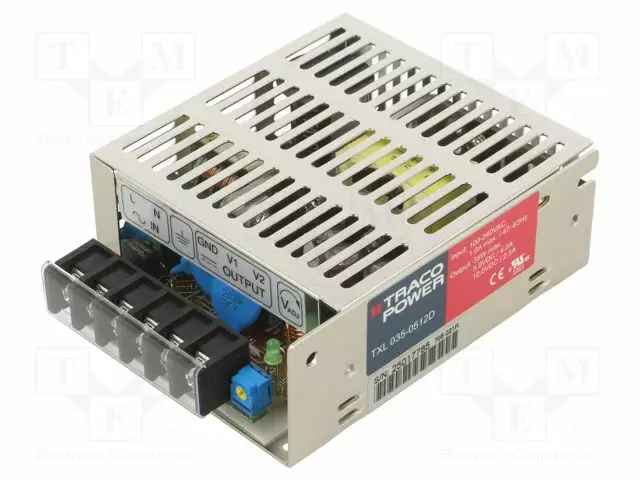 VIRTALÄHDE: IMPULSSI - SISÄÄNRAKENTAMISEEN,MODUULI-35W - 5VDC - 4A - Teollisuushakkuriteholähteet - TXL035-0512D - 1