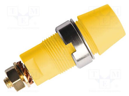 LABORATORY CONNECTOR: 4MM BANANA - SOCKET - 1KV - 32A - KELTAINEN - SCREW - Banaanijatkoliittimet - SAB6922AU-GE - 1