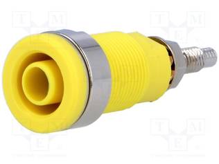 LABORATORY CONNECTOR: 4MM BANANA - SOCKET - 1KV - 32A - KELTAINEN - 40MM - Banaanijatkoliittimet - SEB6446-GE - 1