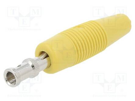 LABORATORY CONNECTOR: 4MM BANANA - PLUG - 30A - 60VDC - KELTAINEN - 3MOHM - Banaaniliittimet 4mm - VON30GE - 1