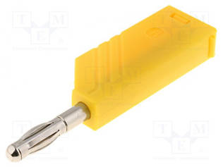 LABORATORY CONNECTOR: 4MM BANANA - PLUG - 24A - KELTAINEN - Banaaniliittimet 4mm - LASNWS-GE - 1