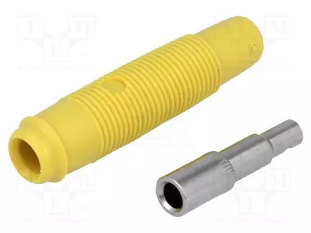 LABORATORY CONNECTOR: 4MM BANANA - SOCKET - 60VDC - 16A - KELTAINEN - 3MOHM - Banaanijatkoliittimet - KUN30GE - 1