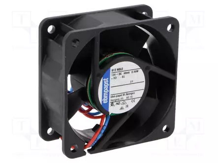 LAITETUULETIN - DC - 12VDC - 60X60X25MM - 21M3/H - 16DBA - LIUKU - DC 12V tuulettimet - 612NGLE - 1