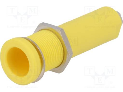 LABORATORY CONNECTOR: 4MM BANANA - SOCKET - 6000V - 16A - KELTAINEN - Banaanijatkoliittimet - HSEB3125LNI-GE - 1