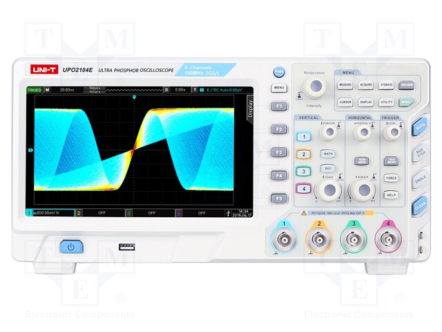 DIGITAALINEN OSKILLOSKOOPPI - CH: 4 - 100MHZ - 1GSPS - 56MPTS - ?3,5NS - Oskilloskoopit - UPO2104E - 1