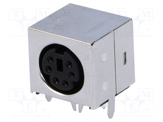 LIITIN: DIN MINI - N LIITINAARAS - PIN: 6 - THT - 90° KULMA - Mini DIN liittimet - MDC-206E - 1