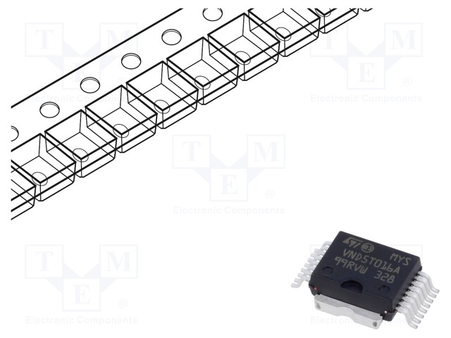 IC: POWER SWITCH - HIGH-SIDE - 70A - POWERSO16 - 8÷36V - RULLA,TEIPPI - Ajuripiirit - VND5T016ASPTR-E - 1