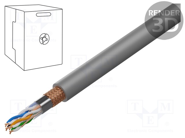 JOHTO - SF/UTP - 4X2X24AWG - 5E - CU - PVC - HARMAA ØJOH: 6MM - ATK-kaapelit - SPC-5004E - 1