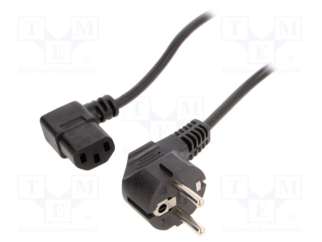 KAAPELI - 3X0,75MM2 - PVC - 1,8M - MUSTA - 10A - 250V - CABLEXPERT - Tietokone- ja  laitejohdot - PC-186A-VDE - 1