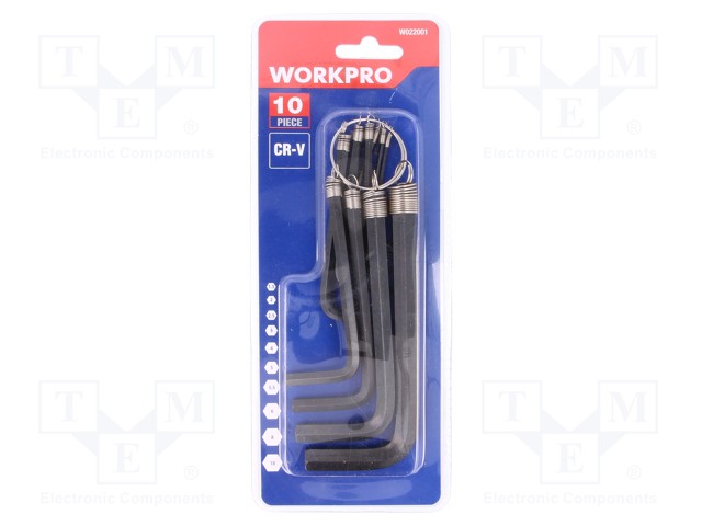 WRENCH: HEX KEY-SET - CHROM-VANADIUM STEEL - PLATING: MUSTA FINISH - Kuusiokolo- ja TORX avaimet - WP-W022001WE - 1