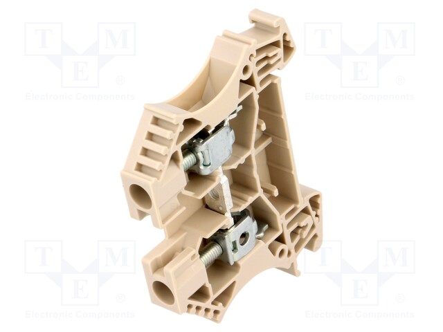 LIITIN: KISKO-6MM2 - NAVAT: 1 - PURISTIMET: 2 - BEIGE - LEV: 7,9MM - TS35 - Kiskoliittimet - WDU6BE - 1