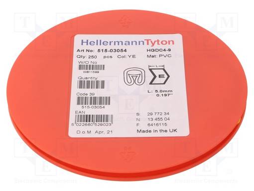 MERKIT - MERKINTÄ: E - 4÷9MM - PVC - KELTAINEN - -65÷105°C - HGDC4-9 - Kaapeleiden merkintä - HGDC4-9E-PVC-YE - 1