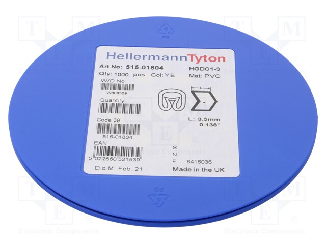 MERKIT - MERKINTÄ: - 1÷3MM - PVC - KELTAINEN - -65÷105°C - LÄPILADOTTAVA - Kaapeleiden merkintä - HGDC1-3.-PVC-YE - 1