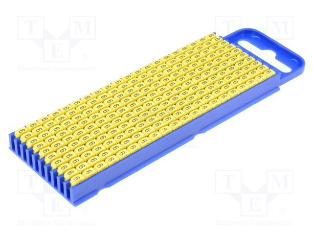 MERKIT - MERKINTÄ: 6 - 2,8÷3,8MM - POLYAMIDI - KELTAINEN - -40÷85°C - Kaapeleiden merkintä - WIC2-6-YE - 1