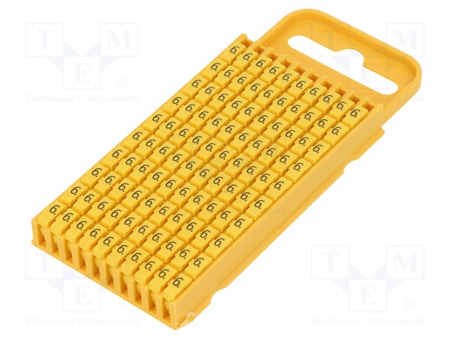 MERKIT - MERKINTÄ: 6 - 4,3÷5,3MM - POLYAMIDI - KELTAINEN - -40÷85°C - Kaapeleiden merkintä - WIC3-6-PA66-YE - 1